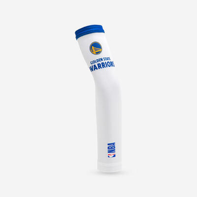 Shooting sleeve voor basketbal kinderen nba golden state warriors e500 wit