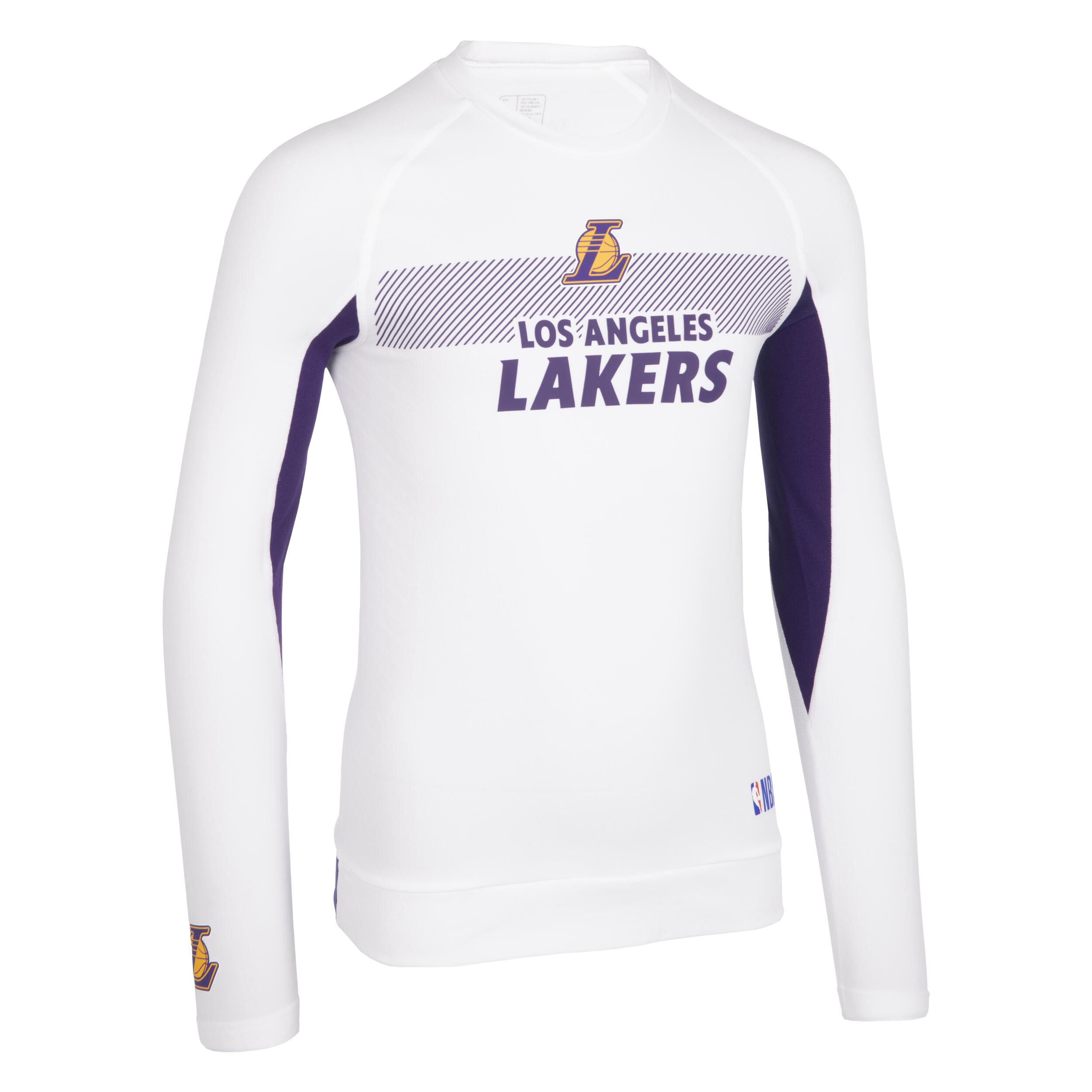 TARMAK Kids' Basketball Base Layer Jersey UT500 - NBA Los Angeles Lakers/White