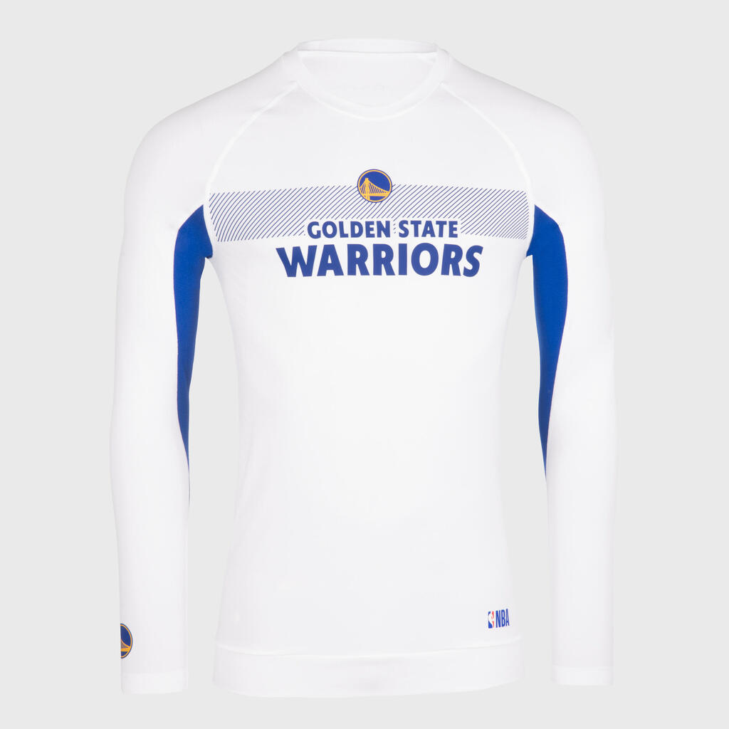 Men's/Women's Basketball Base Layer Shirt UT500 NBA Golden State Warriors/White