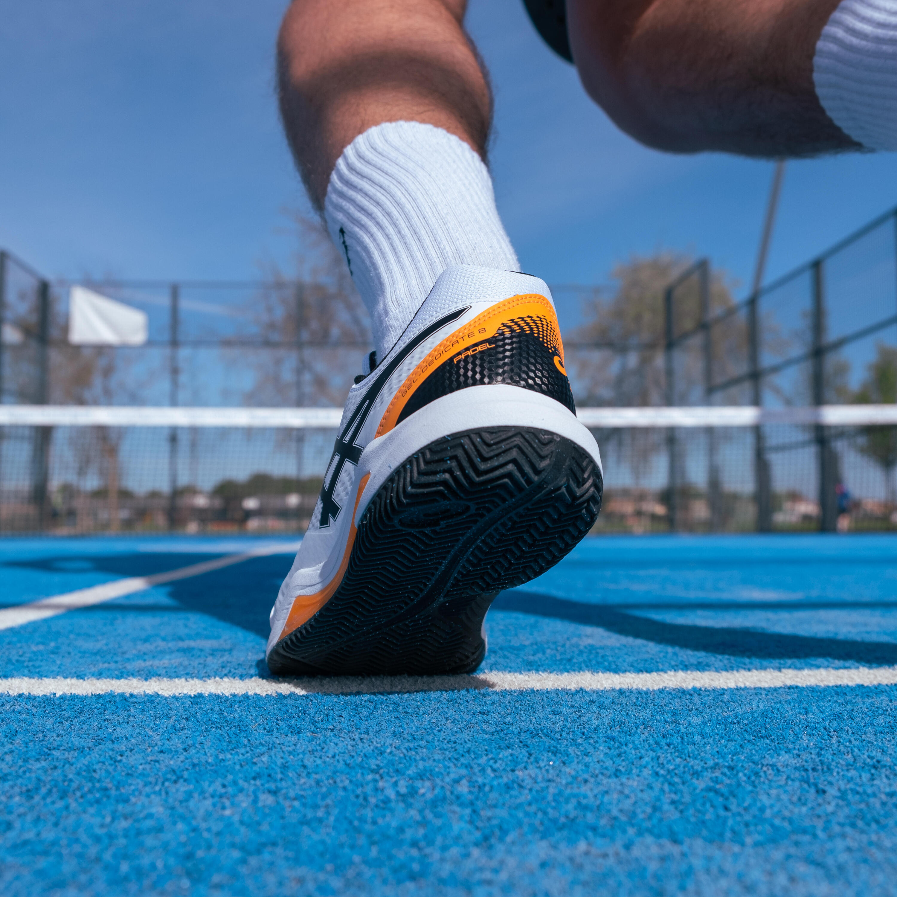 Padelschuhe Herren - Asics Gel Dedicate 8 weiss orange 9/11