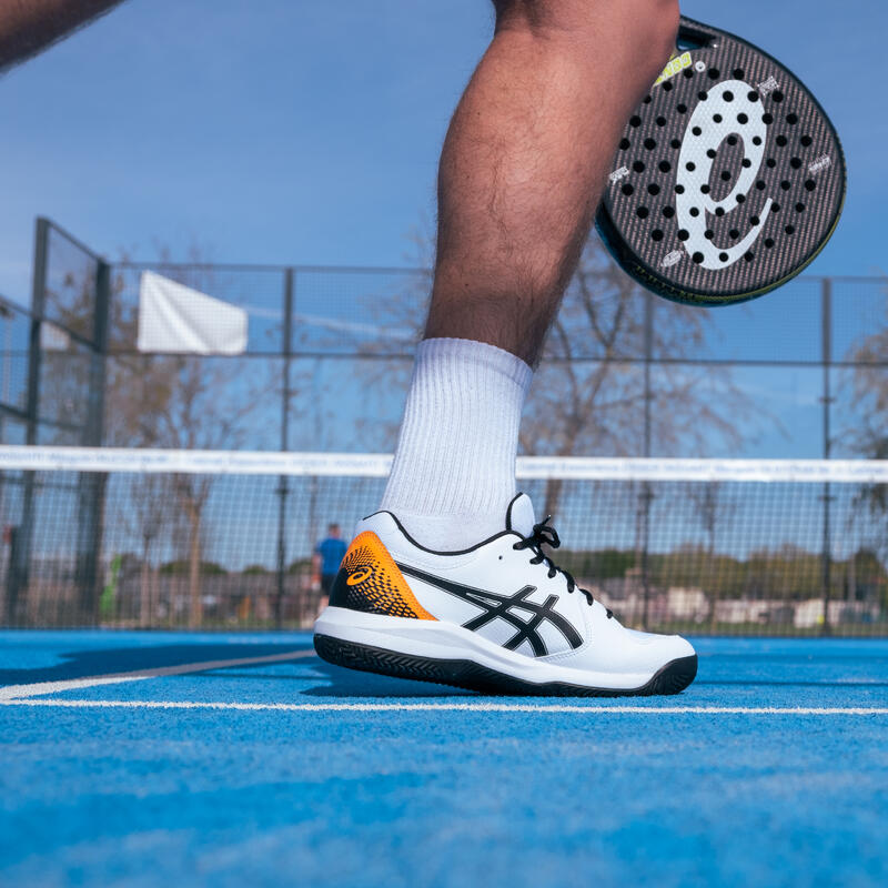 Padelschoenen voor heren Gel Dedicate 8 wit oranje