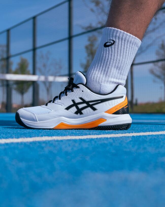 Zapatillas de pádel hombre Asics Gel Dedicate blanco naranja