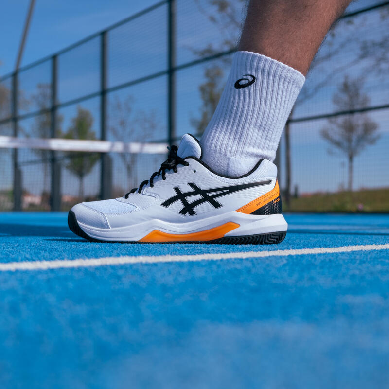 Calçado de Padel Homem Gel Dedicate 8 Branco Laranja