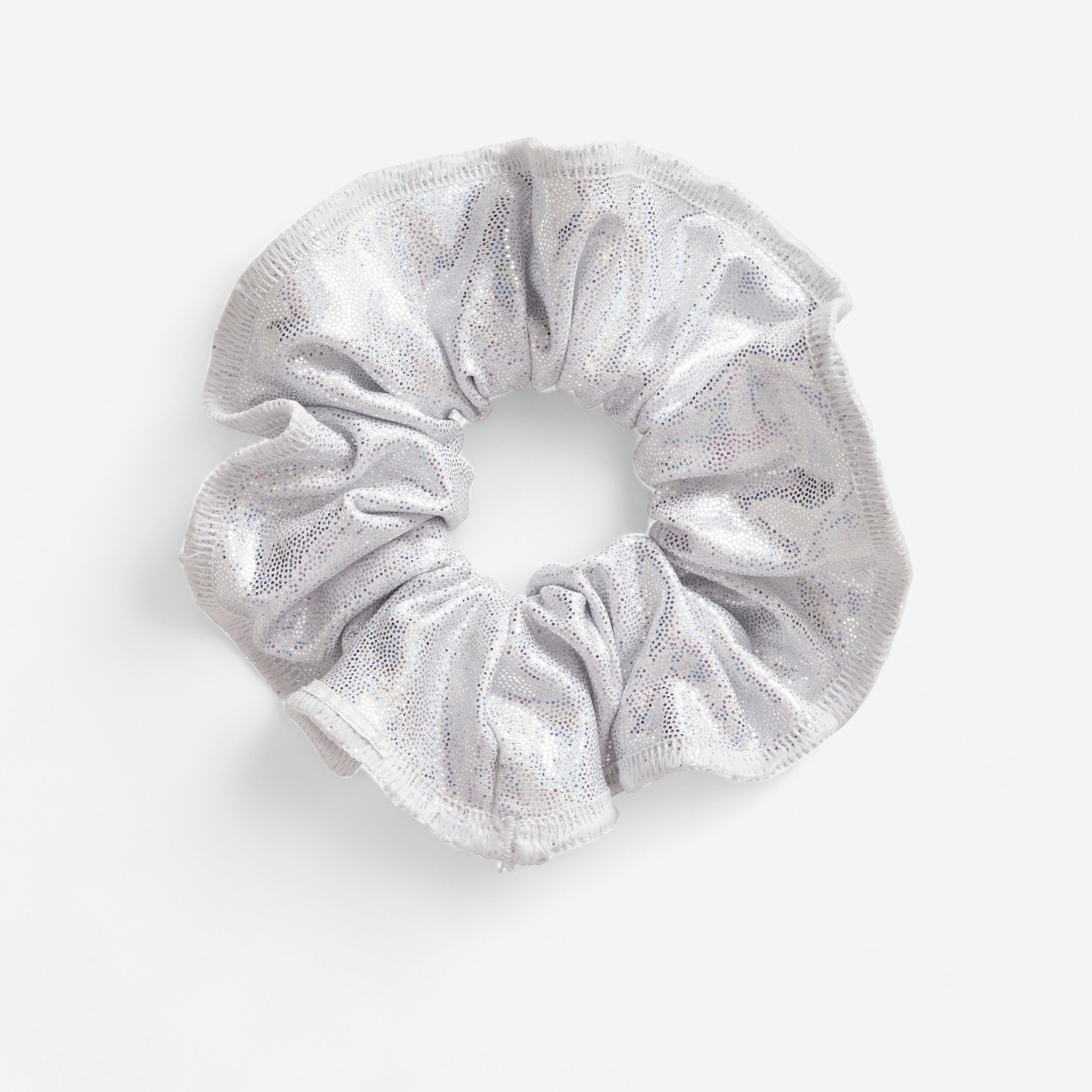 Girl's silver glitter gym scrunchie