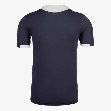 Kids' Short-Sleeved Football Shirt - Grey/Navy