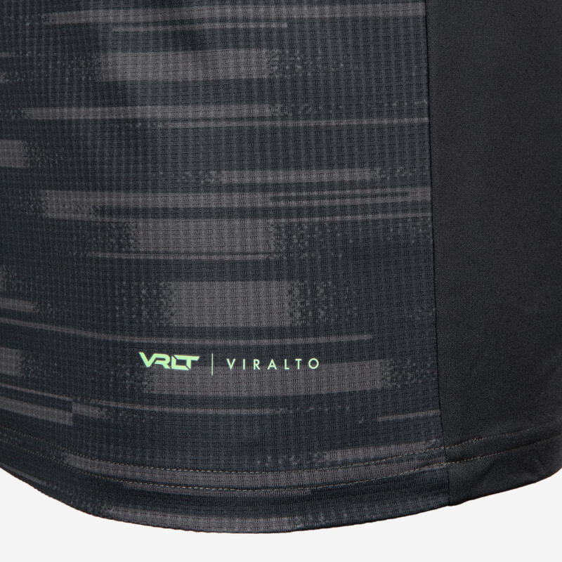 Short-Sleeved Football Shirt Viralto PXL - Black & Green