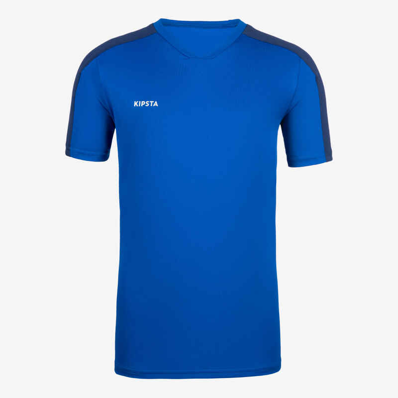 Camiseta de fútbol unisex Kipsta Essentiel manga corta azul - Decathlon