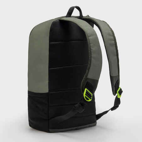 24 L Backpack Essential - Khaki/Neon Yellow