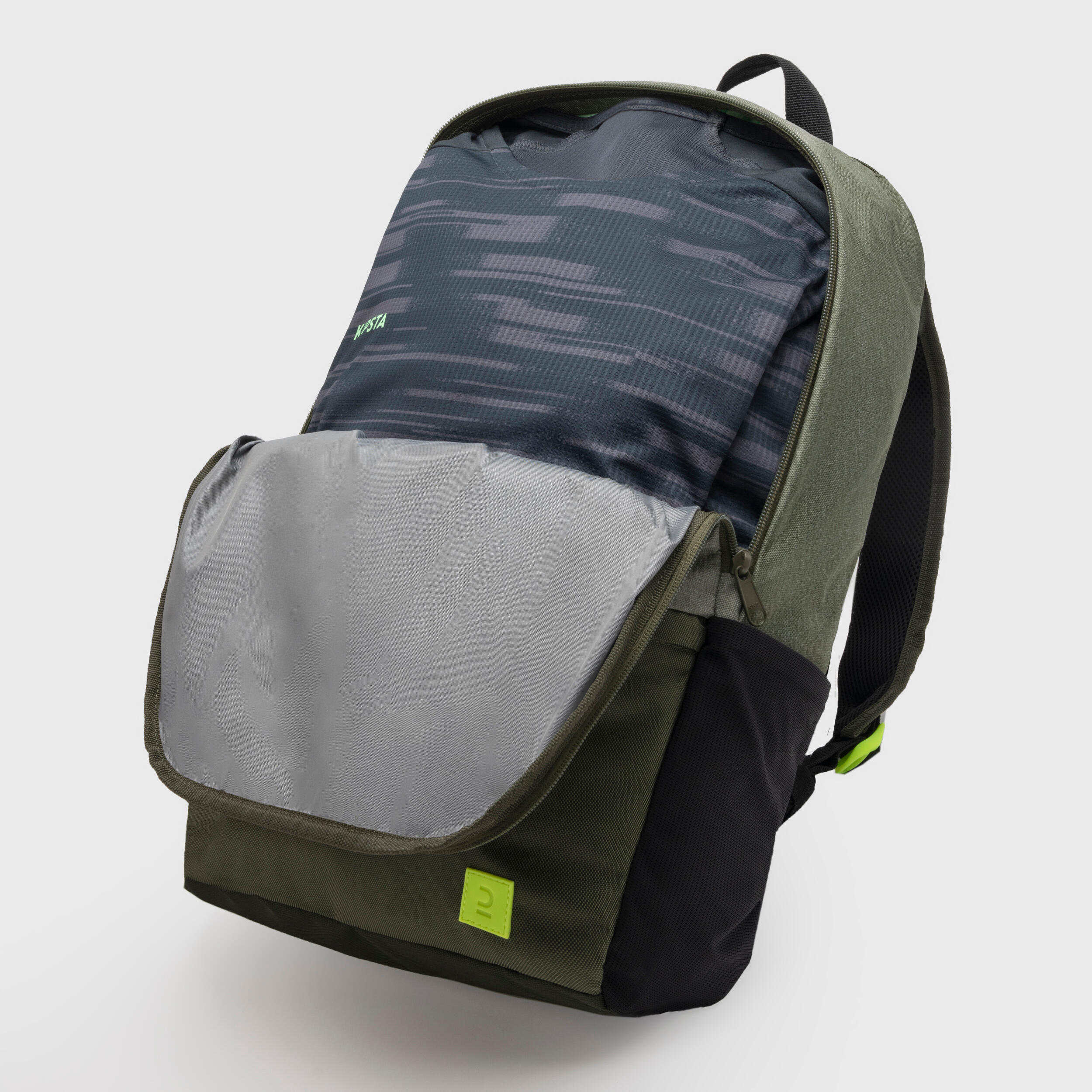 24 L Backpack Essential - Khaki/Neon Yellow 7/8
