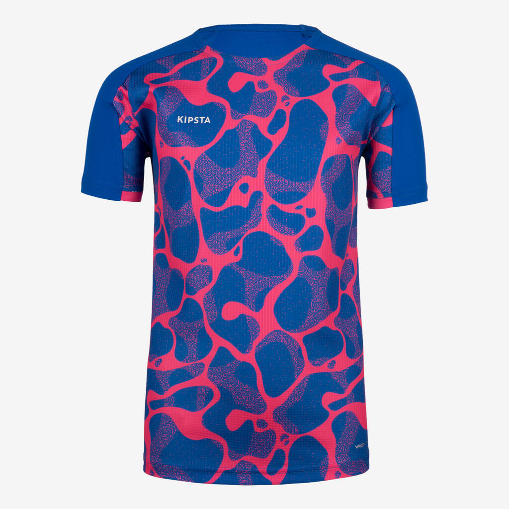 Detský futbalový dres Aqua s krátkym rukávom modro-ružový