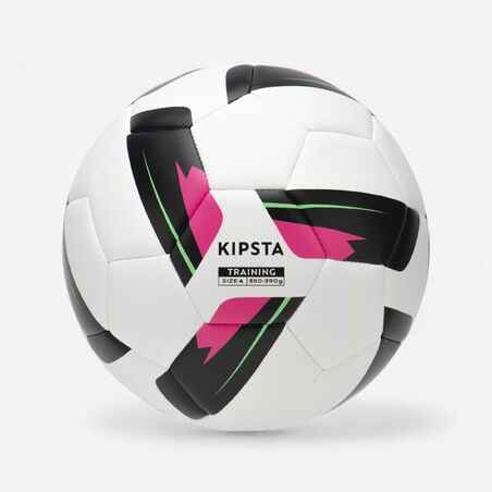 Size 4 Machine-Stitched Football Training Ball - White