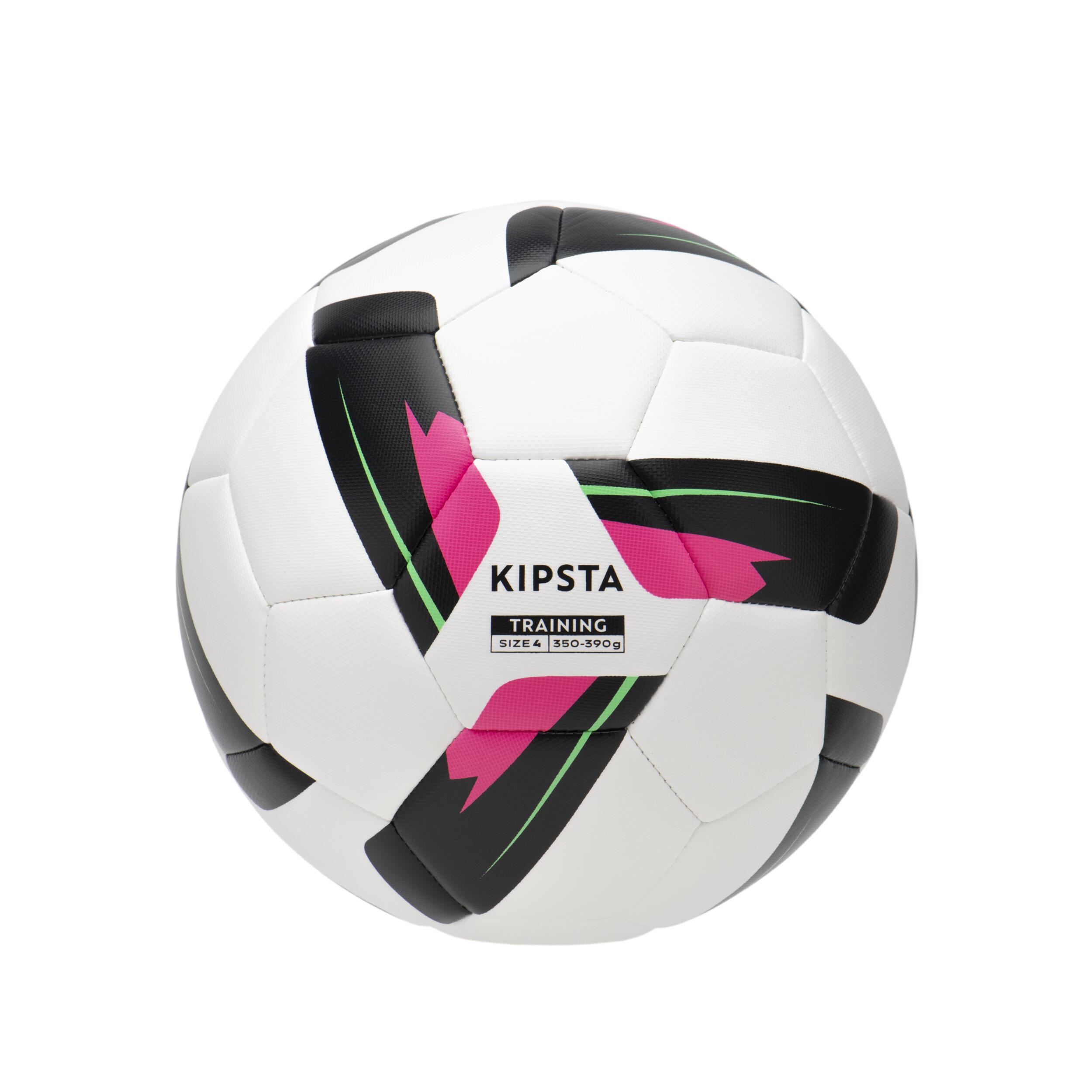 Size 4 Machine-Stitched Football Training Ball - White 1/10