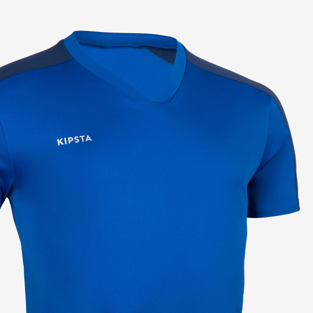 Adult Short-Sleeved Football Shirt Essential - Blue