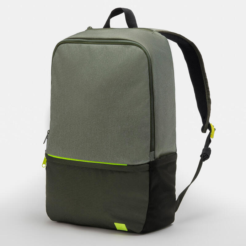 Sac à dos avec poche ordinateur 24L, kaki et jaune