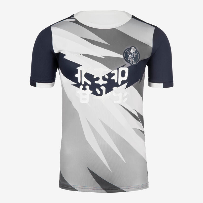 Voetbalshirt voor kinderen KIDS WOLF Grijs/Marineblauw