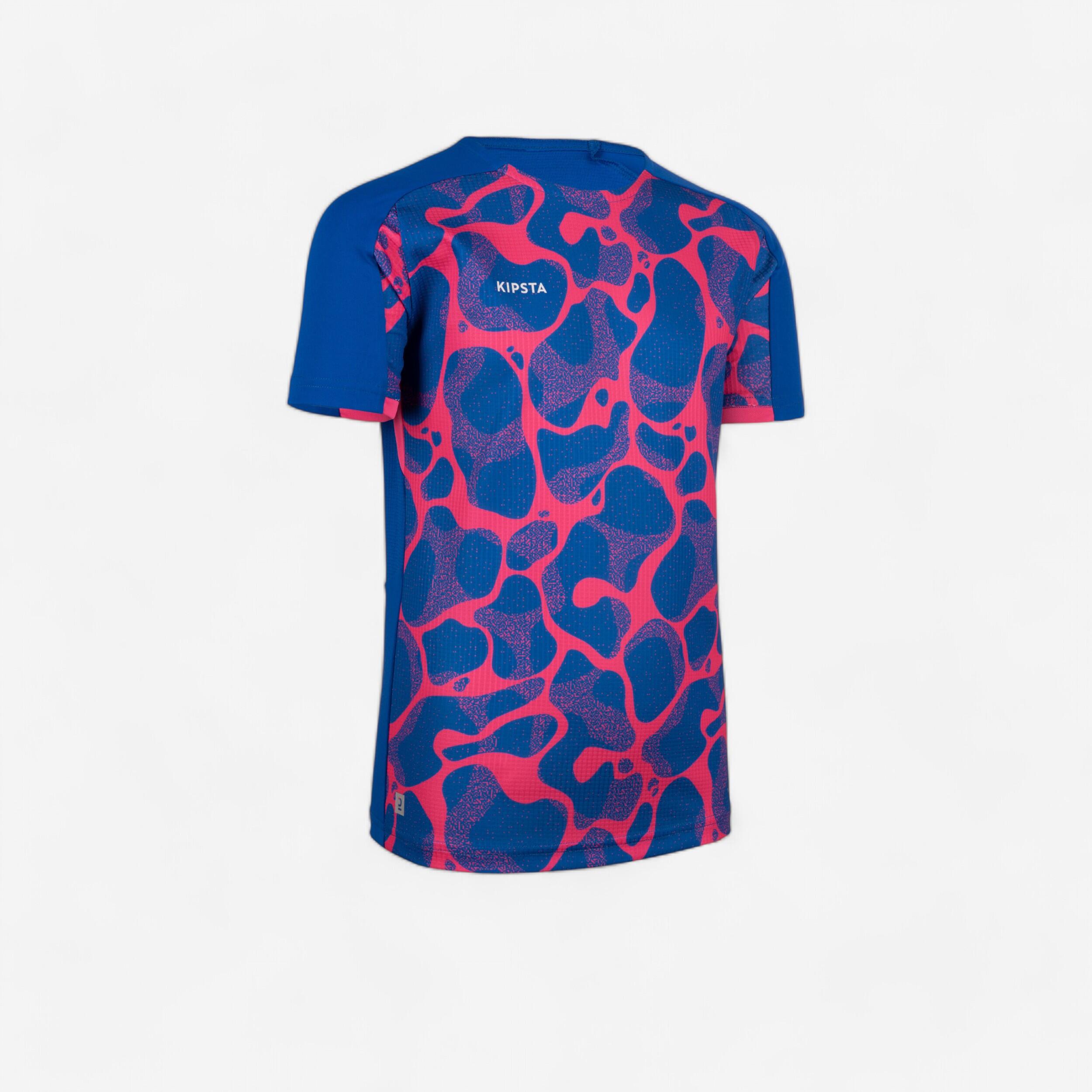 Viralto JR AQUA Blue and Pink short-sleeved soccer jersey