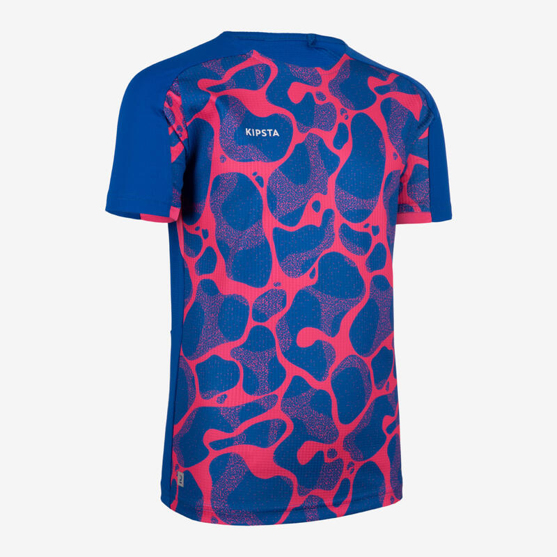 Maillot de Football Viralto JR manches courtes AQUA Bleu et Rose