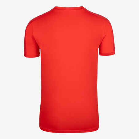 Vaikiški trumparankoviai futbolo marškinėliai „Essential“, raudoni