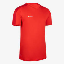 Kids' Short-Sleeved Football Shirt Essential - Red