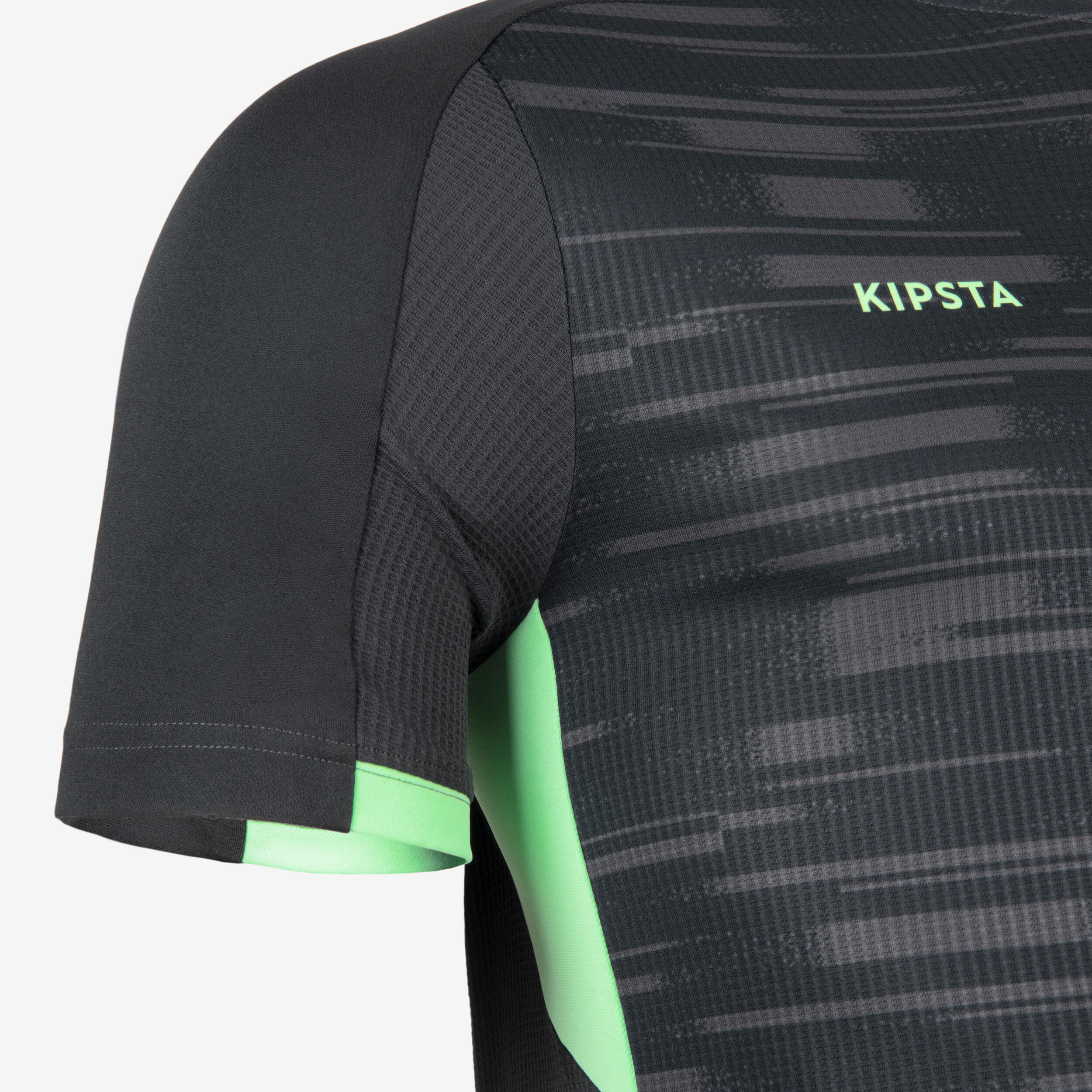 Short-Sleeved Football Shirt Viralto PXL - Black & Green 5/6