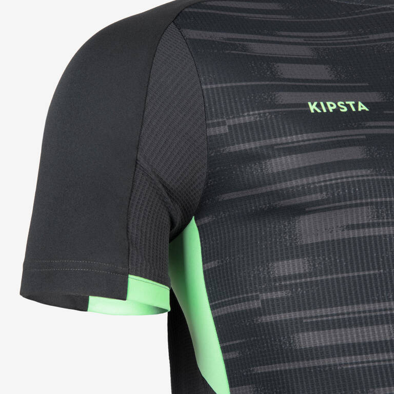 Short-Sleeved Football Shirt Viralto PXL - Black & Green