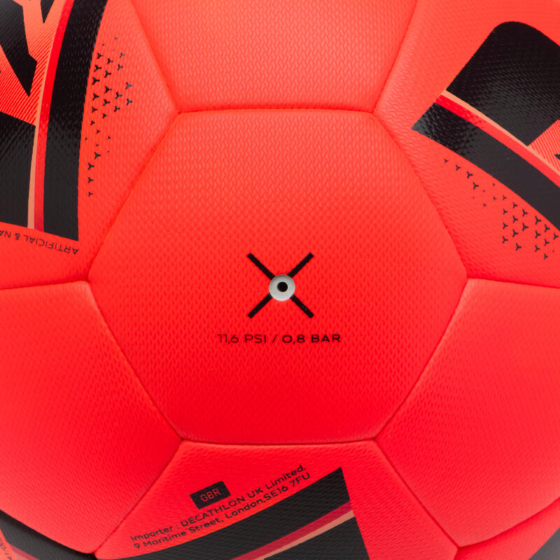 Pallone calcio ibrido CLUB HYBRIDE FIFA BASIC CLUB taglia 5 rosso