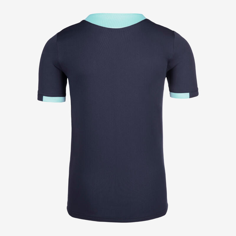 兒童款 - 短袖足球運動衫衫袋獾隊 - 藍色/海軍藍