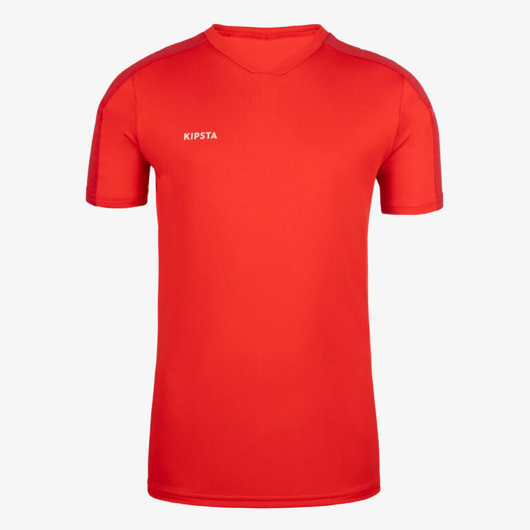 Kids' Short-Sleeved Football Shirt Essential - Red