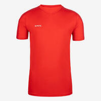 Crvena dečja majica kratkih rukava za fudbal ESSENTIAL