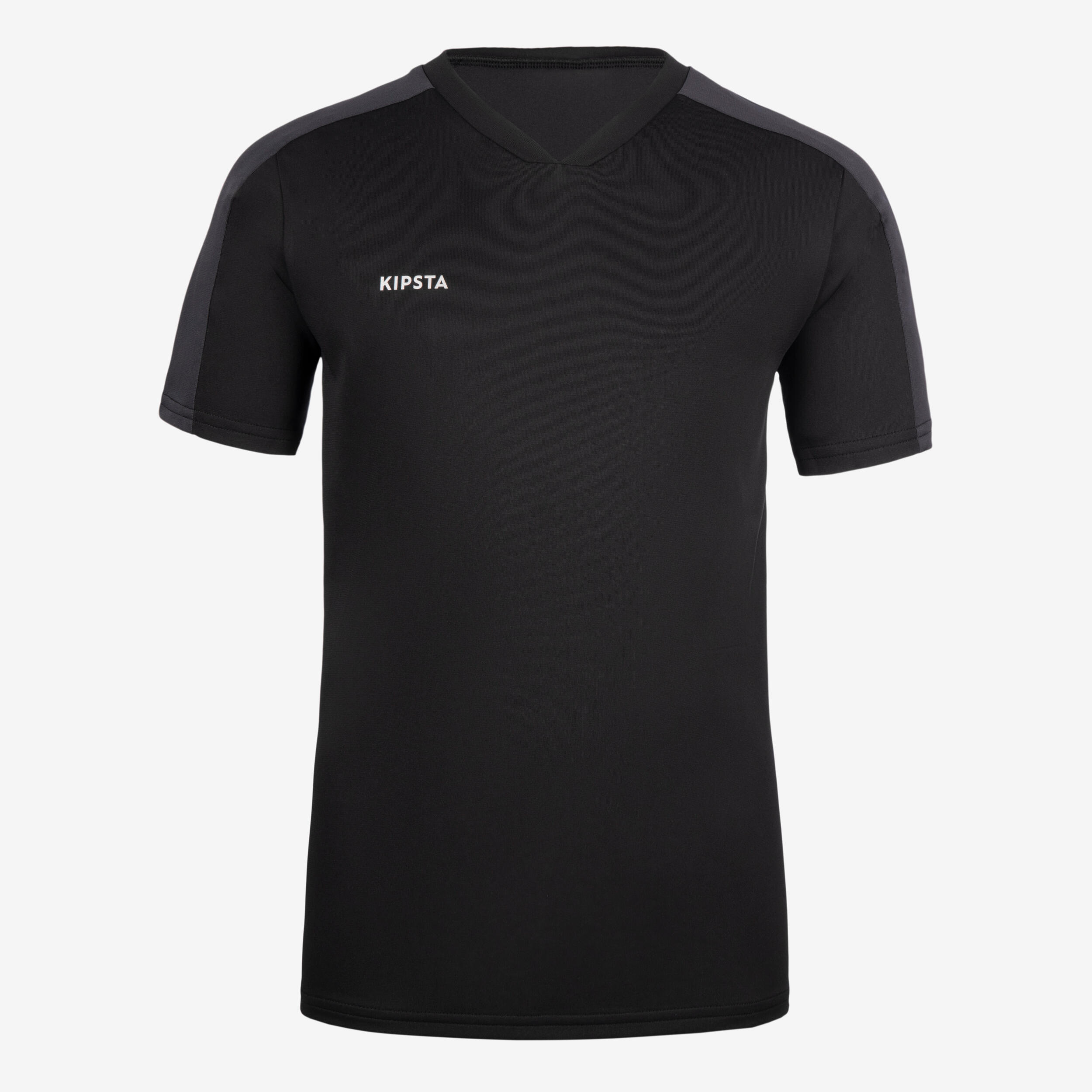 Kids' Short-Sleeved Football Shirt Essential - Black 4/5