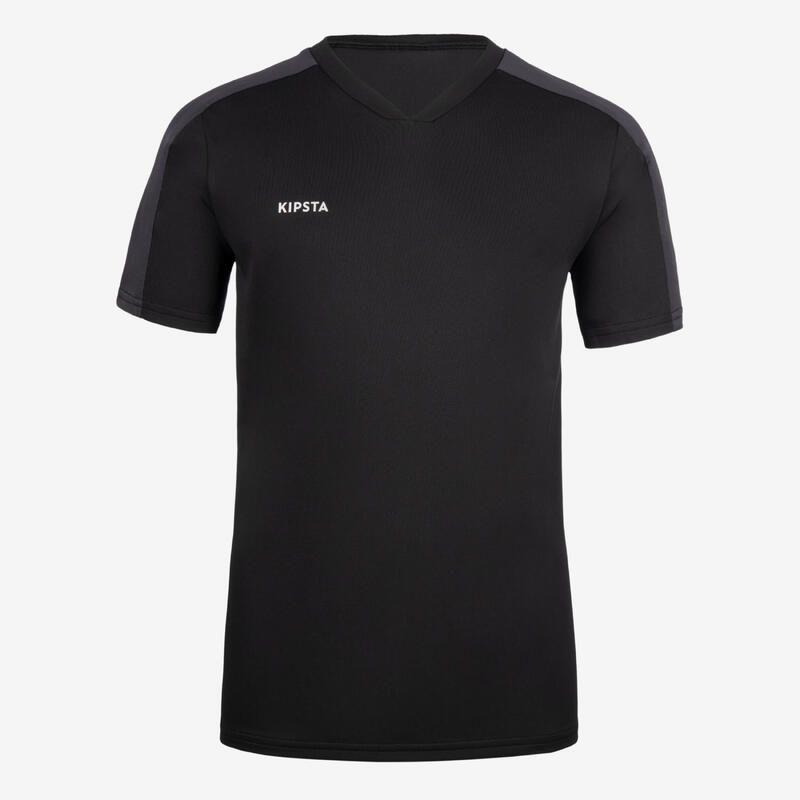 Kids' Short-Sleeved Football Shirt Essential - Black