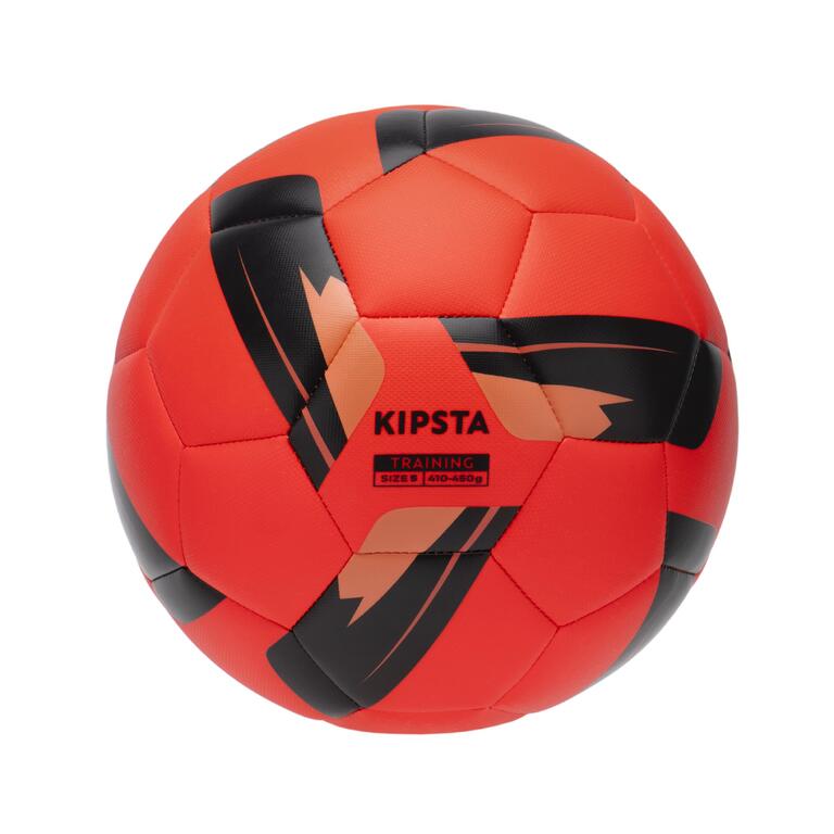 Red Kipsta size 5 machine-sewn soccer ball for snow and fog