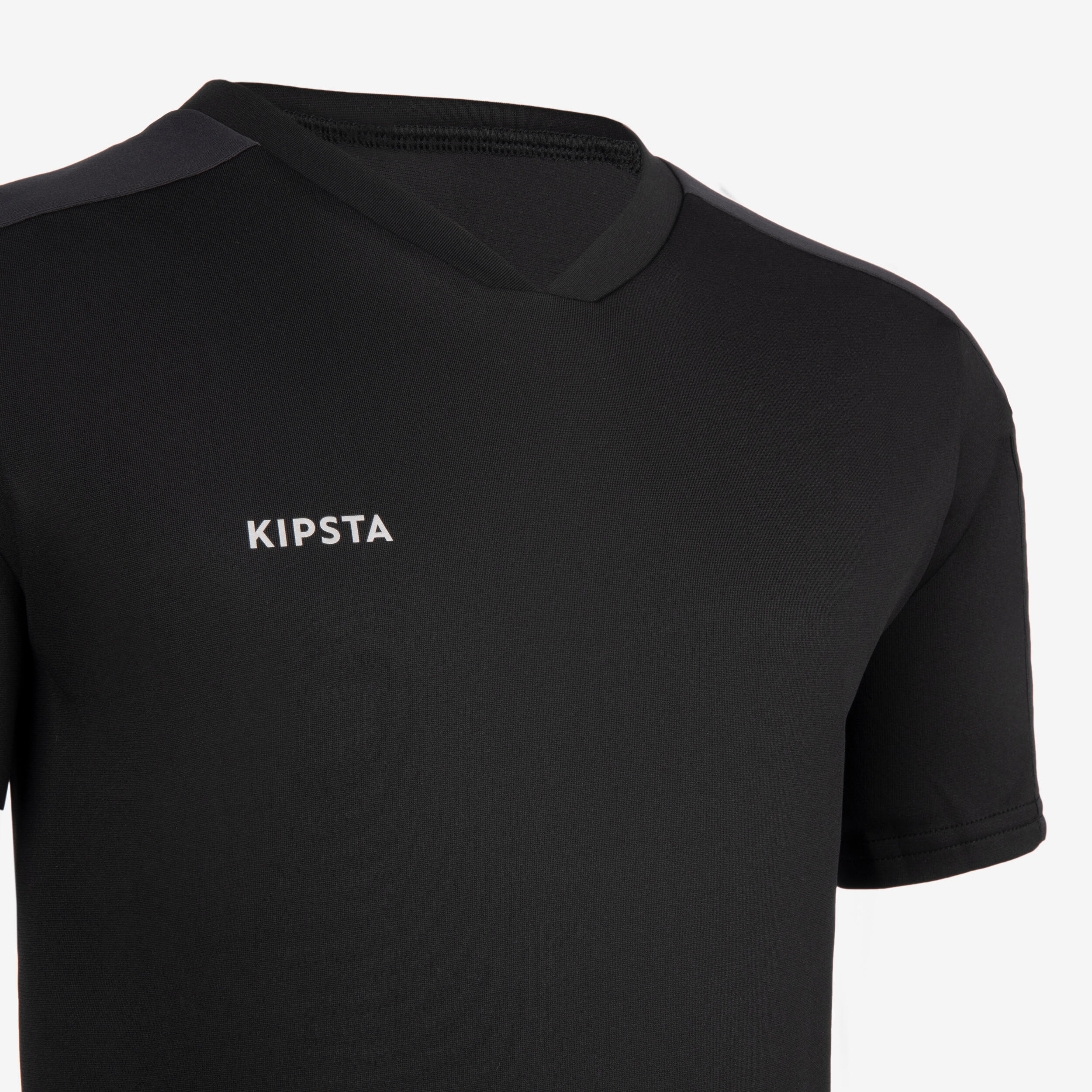 Kids' Short-Sleeved Football Shirt Essential - Black 2/5