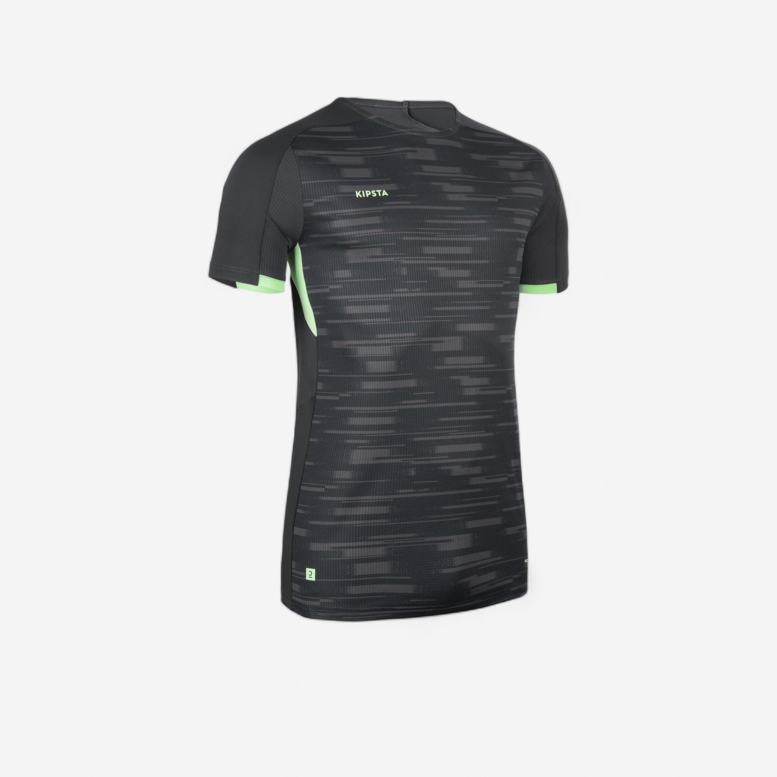 VIRALTO PXL SHORT-SLEEVED SOCCER JERSEY BLACK AND GREEN