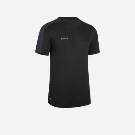 Kids' Short-Sleeved Football Shirt Essential - Black