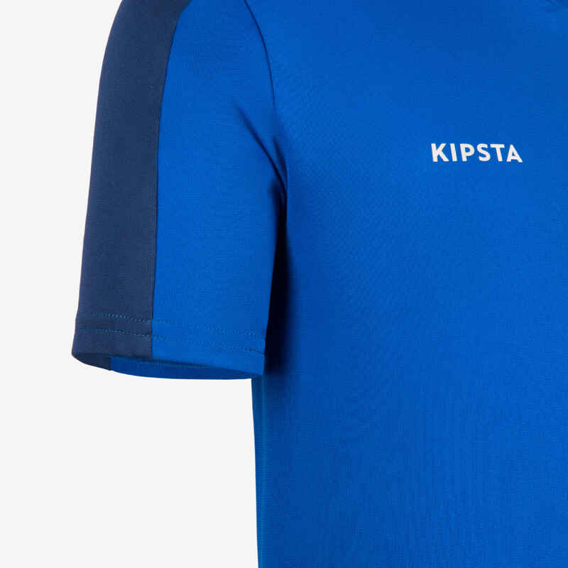 Camiseta de fútbol unisex Kipsta Essentiel manga corta azul - Decathlon