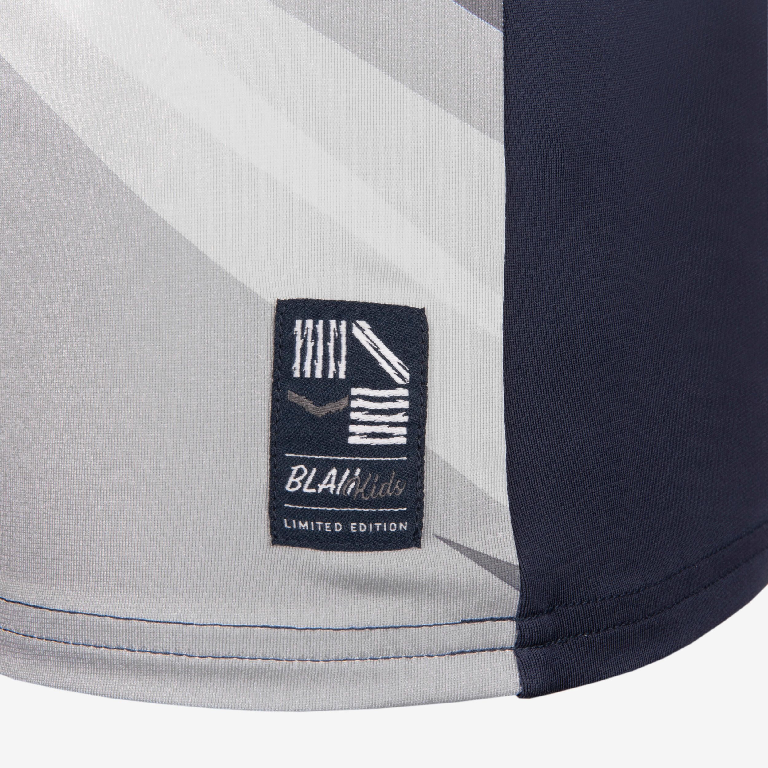 Kids' Short-Sleeved Football Shirt Kids Wolf - Grey/Navy 5/8