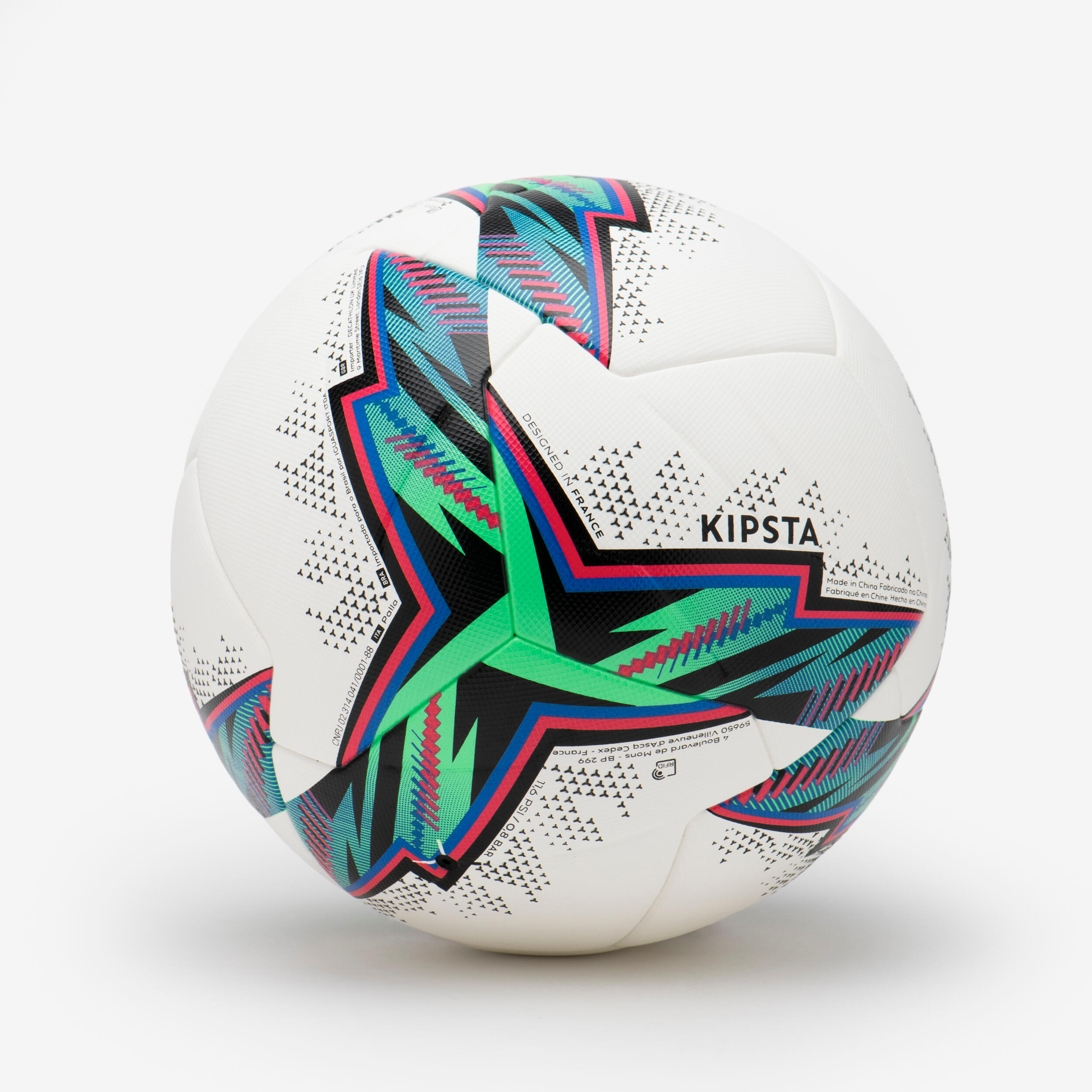Ballon de football thermocollé fifa quality, pro ball taille 4 blanc 6/8