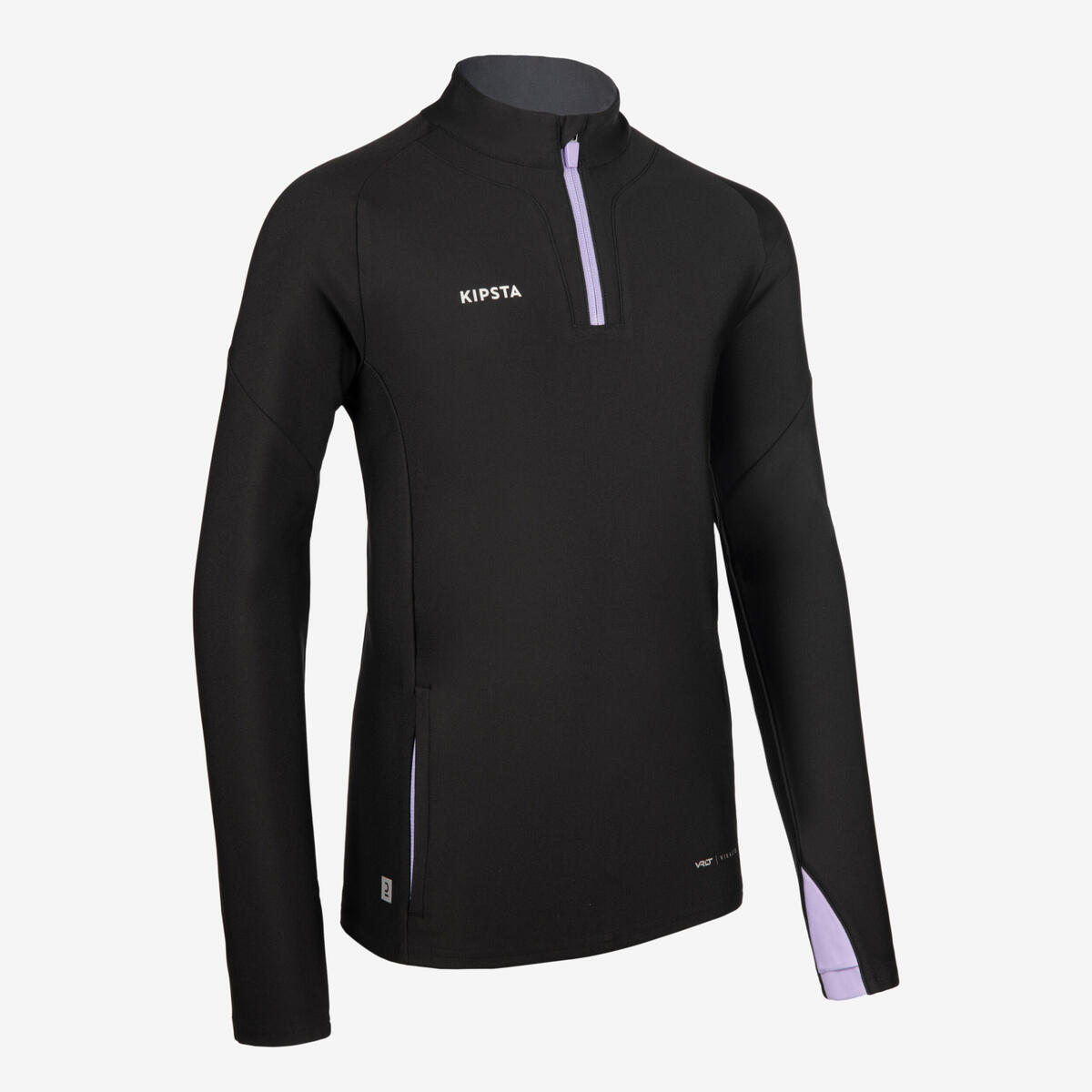 Sweat de football 1/2 zip viralto junior noir et parme