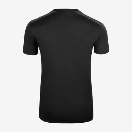 Crna majica kratkih rukava za fudbal ESSENTIAL