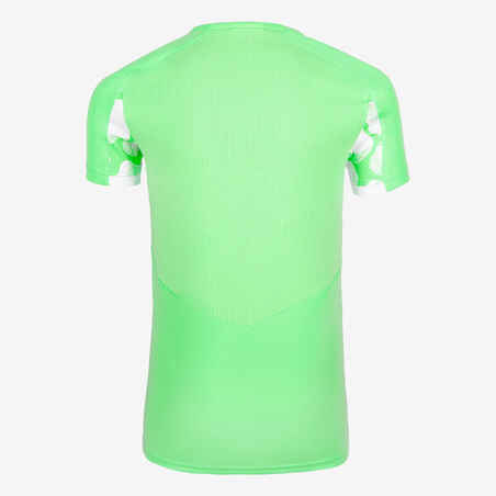 Mergaičių futbolo marškinėliai „Viralto“, vandens žalios spalvos, balti