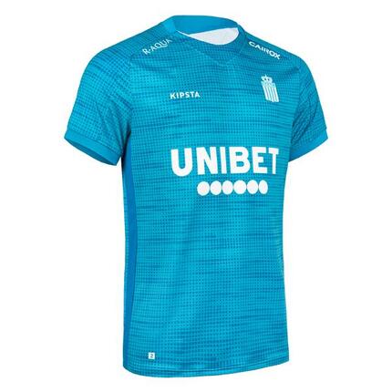 MAILLOT DE FOOTBALL AUTHENTIQUE CHARLEROI 23/24 EXTERIEUR BLANC BANDE ZEBRE NOIR