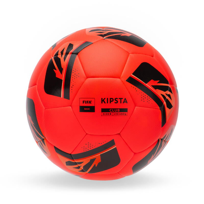 Ballon de football Hybride FIFA BASIC F500 taille 5 neige et brouillard  rouge - Decathlon