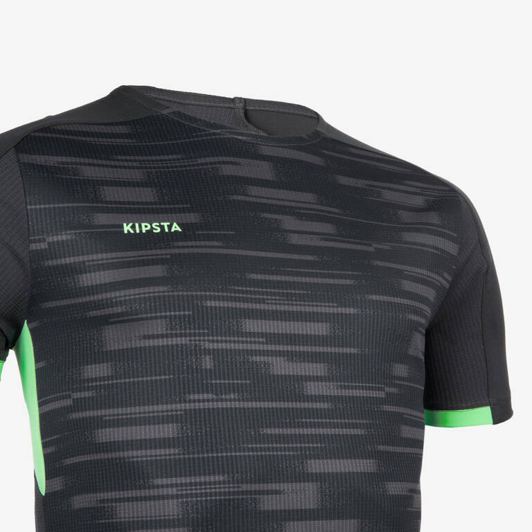 Short-Sleeved Football Shirt Viralto PXL - Black & Green