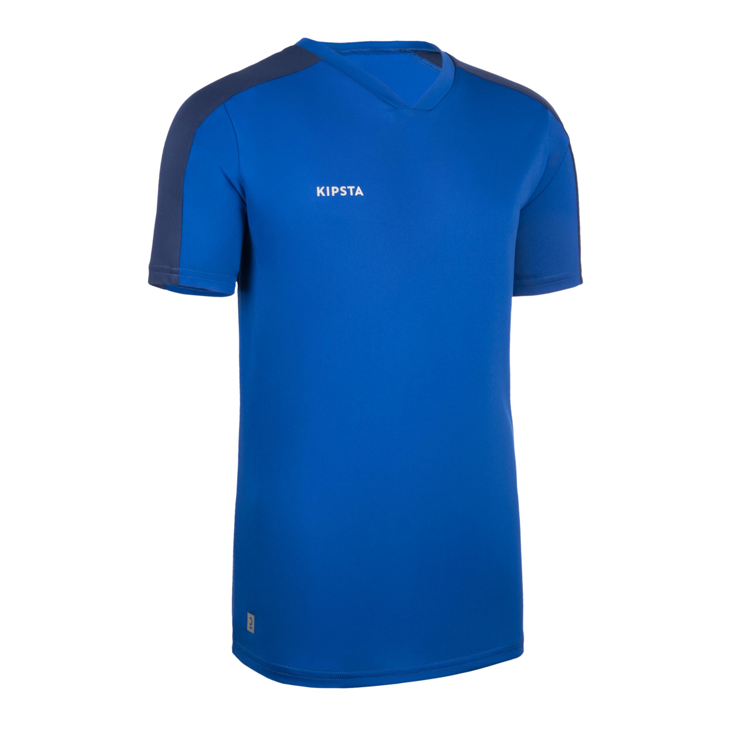 Kids' Football Short-Sleeved Shirt Essential - Blue 1/5