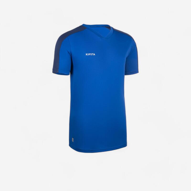 Kids' Short-Sleeved Football Shirt Essential - Blue