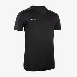 Adult Short-Sleeved Football Shirt Essential - Black