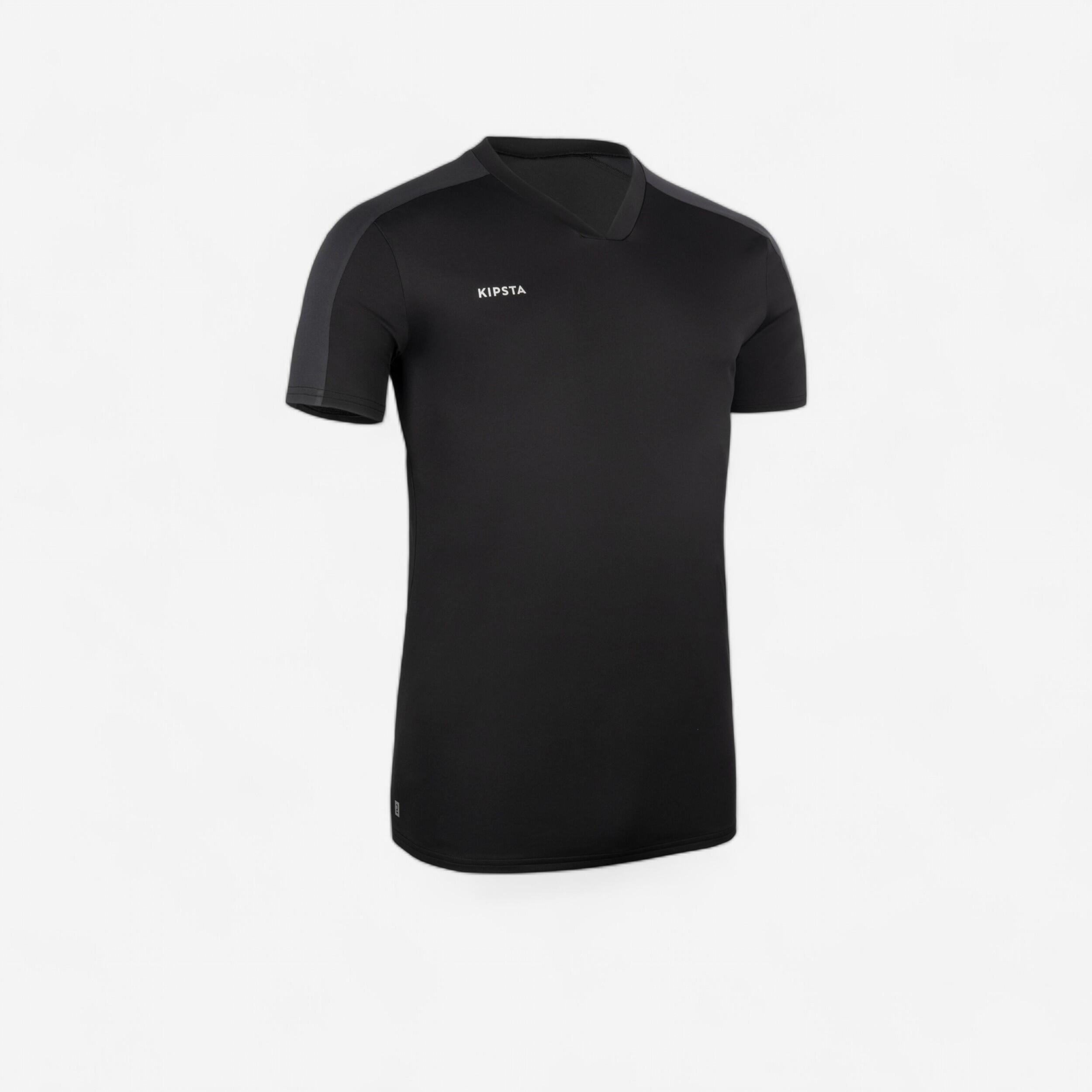 ESSENTIEL Adult short-sleeved soccer jersey black