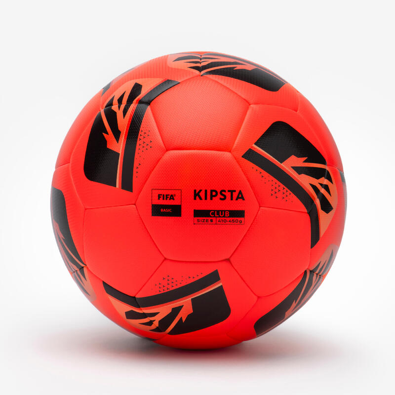 Ballon de football Hybride FIFA BASIC CLUB taille 5 neige et brouillard rouge