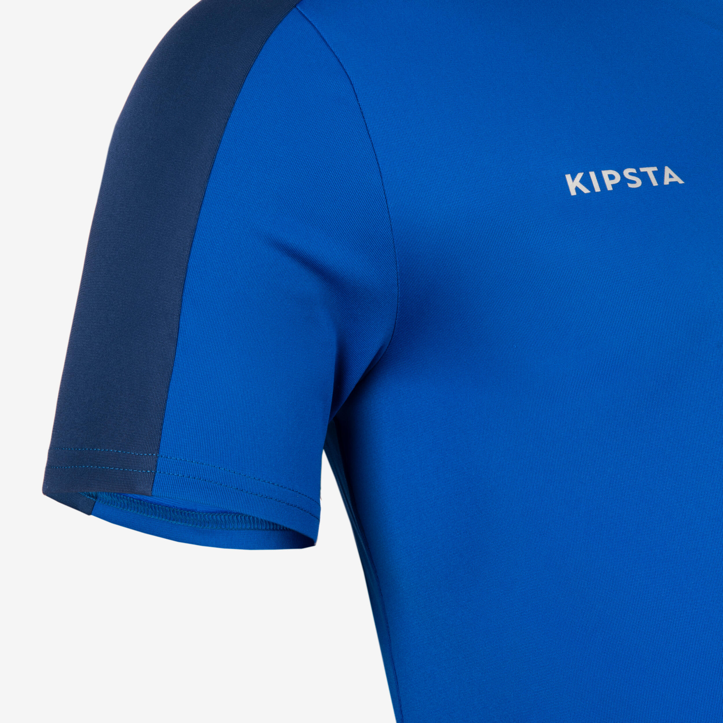 Adult Short-Sleeved Football Shirt Essential - Blue 3/4